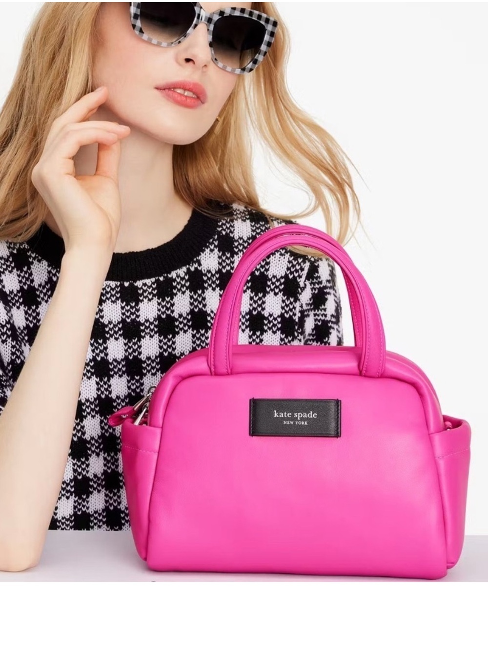Kate Spade Puffed Satchel Crossbody Vivid Snapdragon